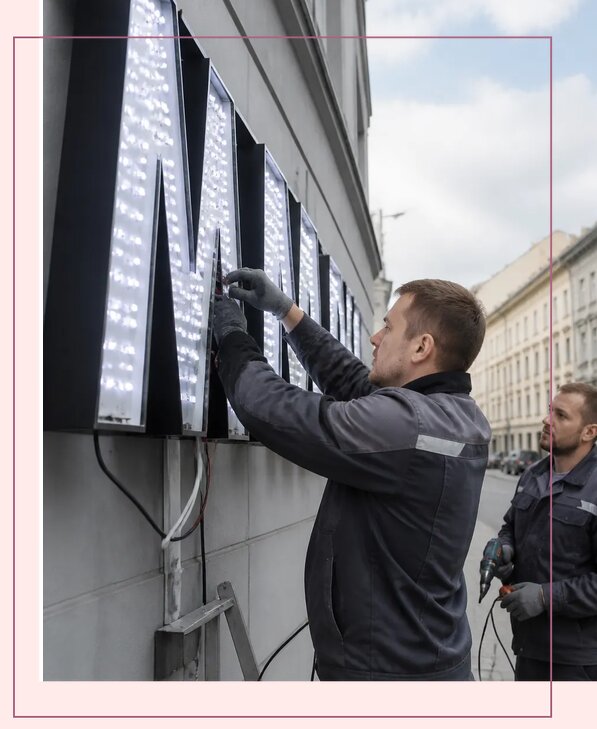 Изготовление и монтаж светодиодных LED вывесок в Стрежевом