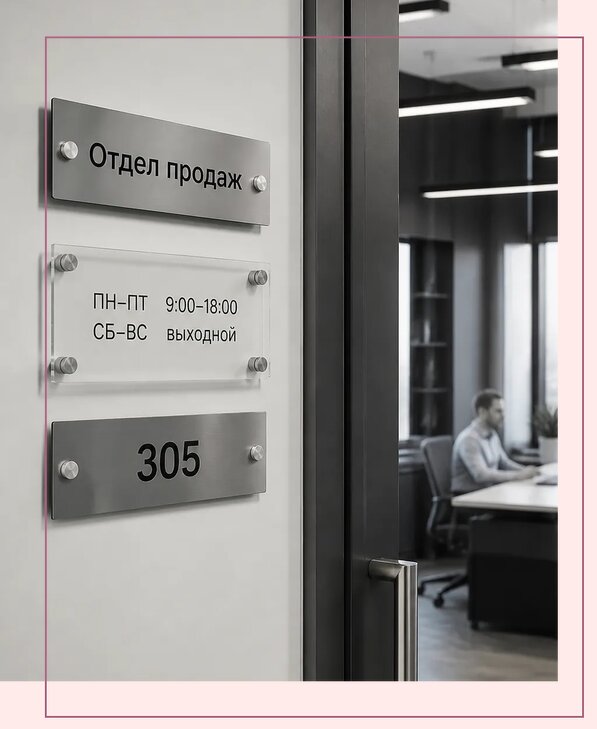 Офисные таблички на дверь в Стрежевом по цене от 4996 р. | Аванза-Стж